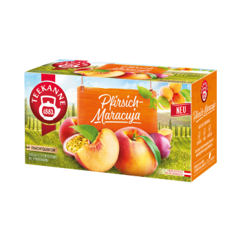 Teekanne Früchtegarten Pfirsich-Maracuja, Früchteteemischung, 20 Teebeutel im Kuvert, 50g